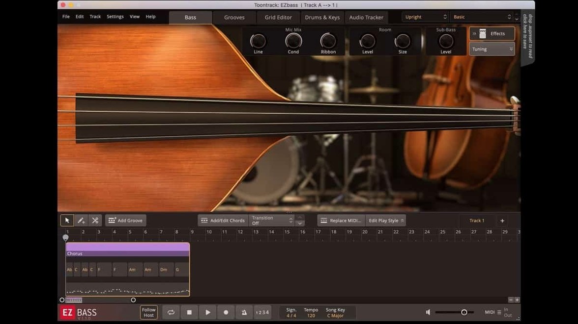 EZbass — screen view 1 ez bass torrent running on macOS